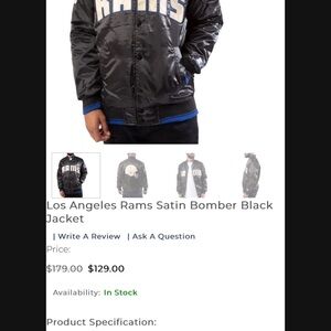 STARTER Black Bomber Jacket with White Accents